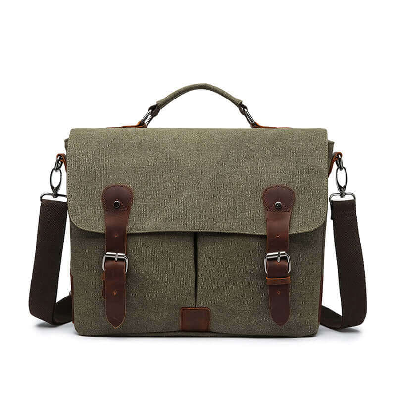 Men's laptop messenger bag in army green