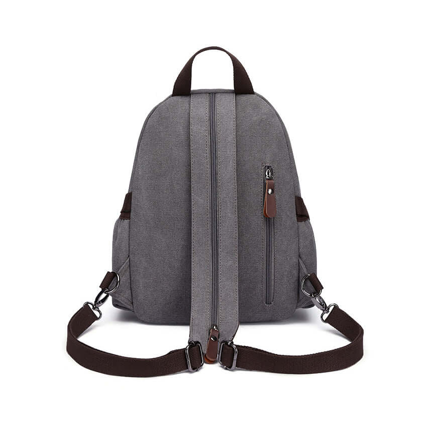 Mini canvas sling bag with unisex design in grey