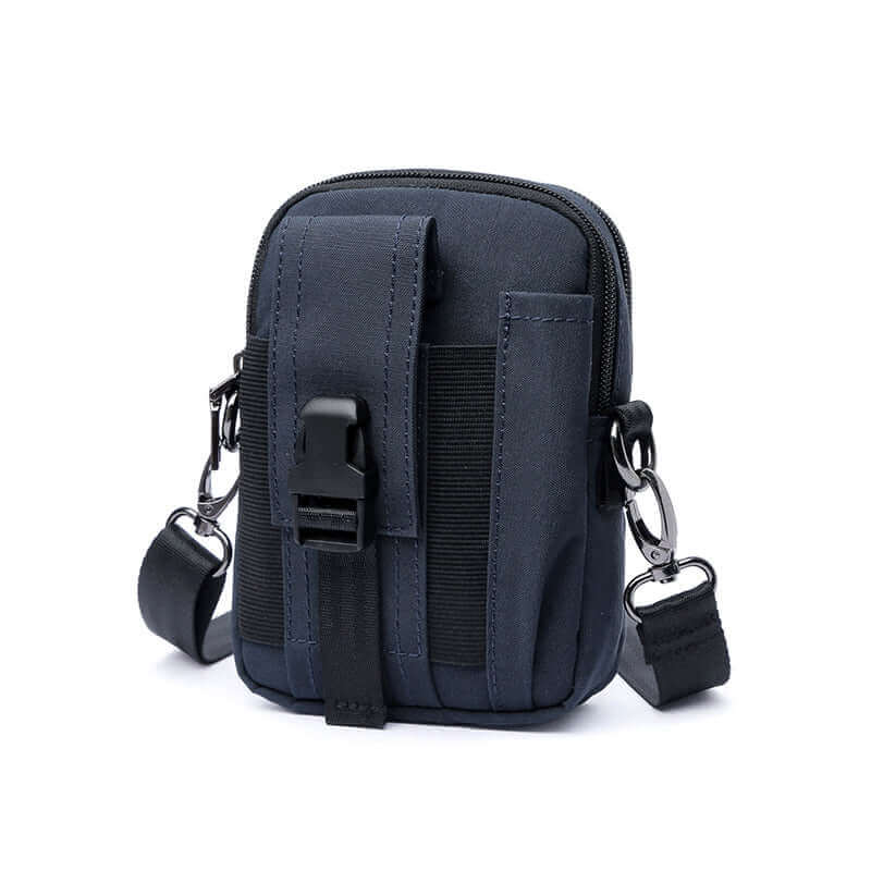 Front view of mini waterproof nylon crossbody bag