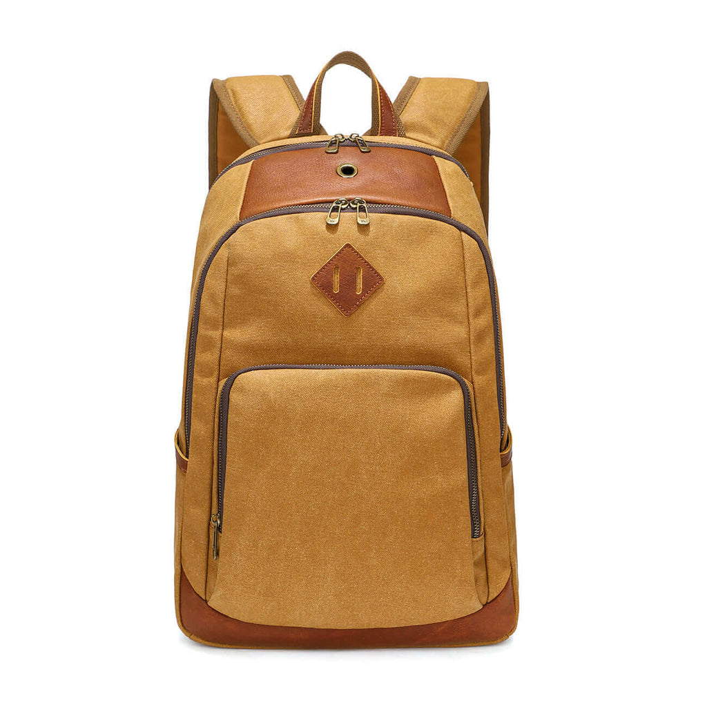 Multi-compartment canvas backpack for better organization of essentials.