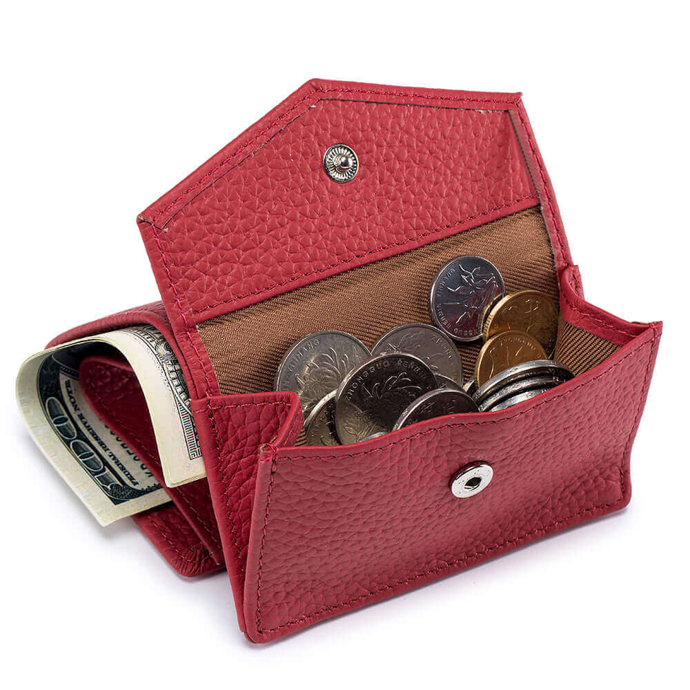 Practical leather tri-fold wallet for women available in NZ