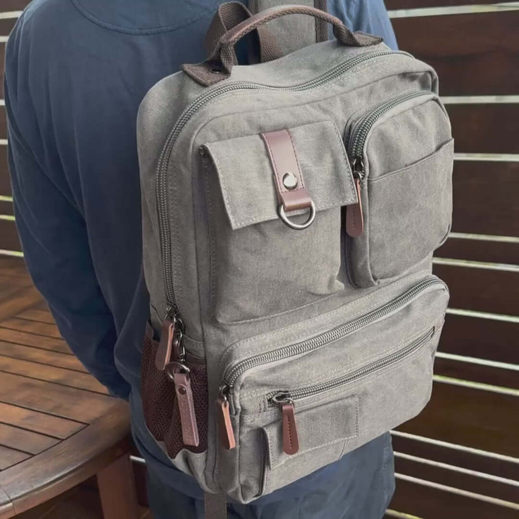 Practical Canvas Backpack | Fits 14 Inch Laptop