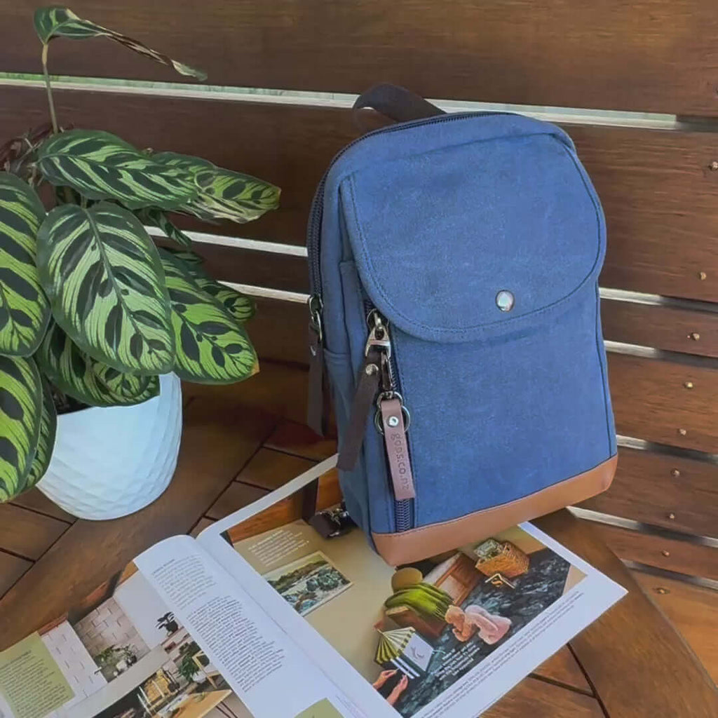 Canvas Small Sling Bag Crossbody Backpack