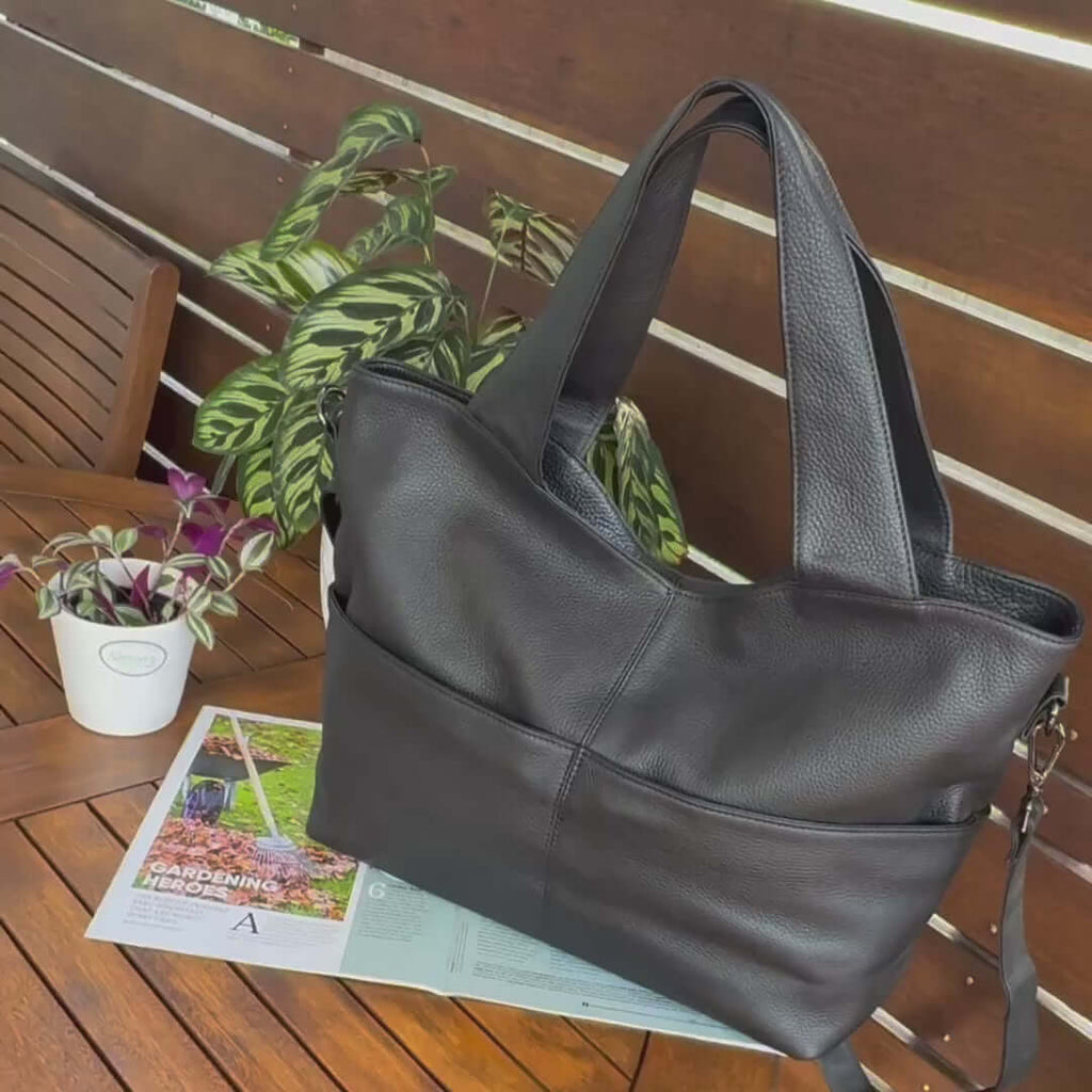 Large Premium Leather Handbag - Shoulder and Crossbody Bag