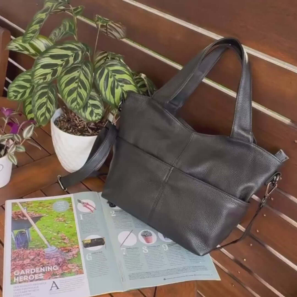 Leather Tote Handbag - Versatile Shoulder Bag