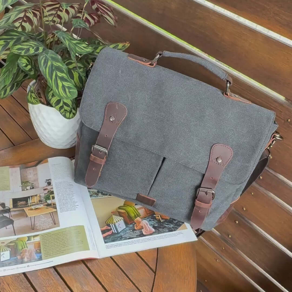 Men's Canvas Laptop Messenger Bag - Fits 13" Laptop