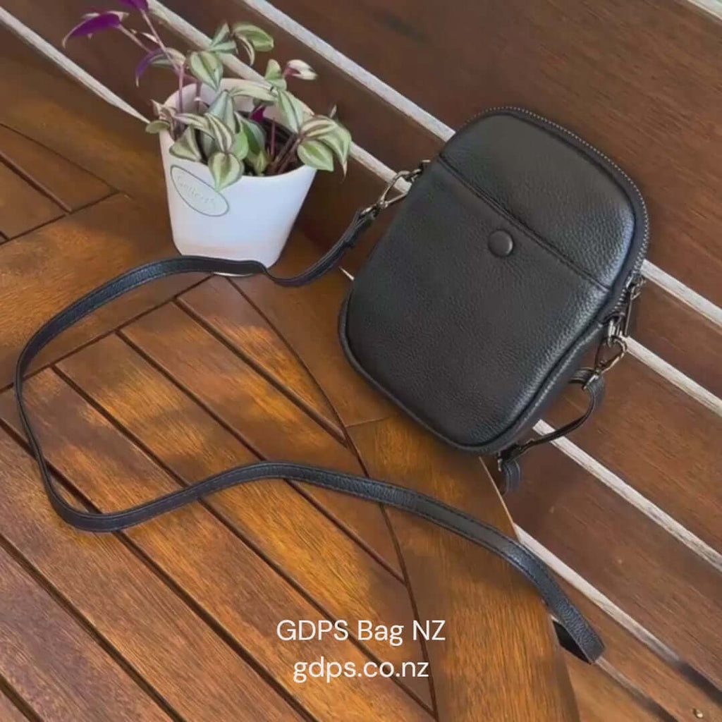 Mini Leather Phone Shoulder Crossbody Bag with Decorative Buckle