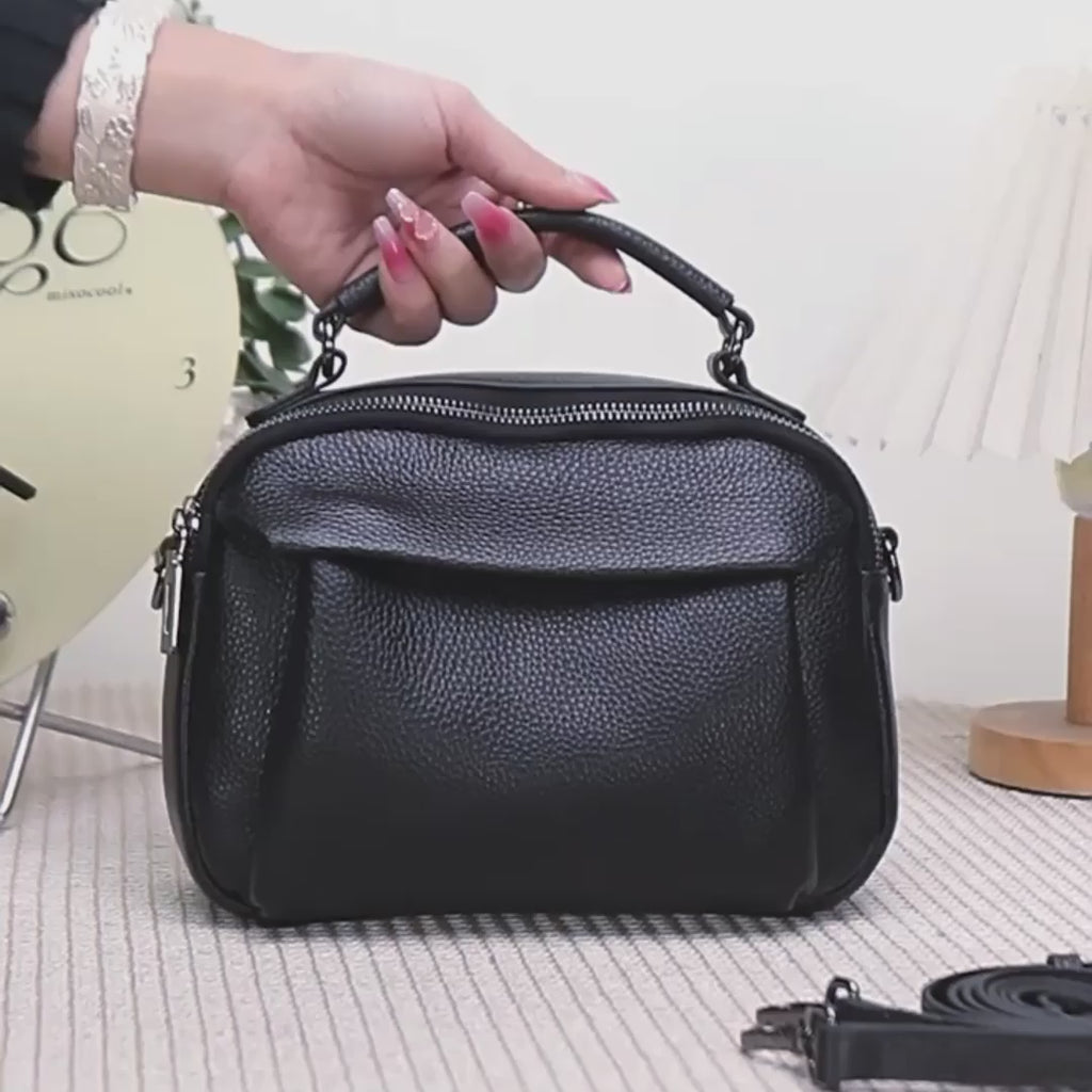 Small Leather Handbag – Crossbody & Top Handle