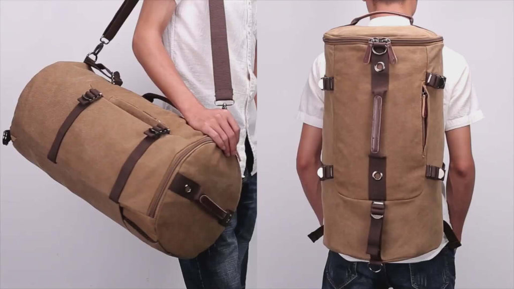 Canvas Large Barrel Duffle Backpack | Travel Bag 39L