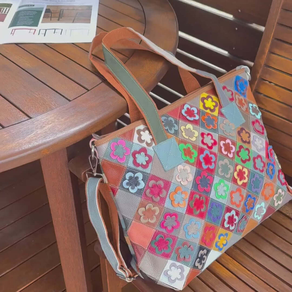 Unique Colorful Leather Tote Bag - Perfect for Every Occasion