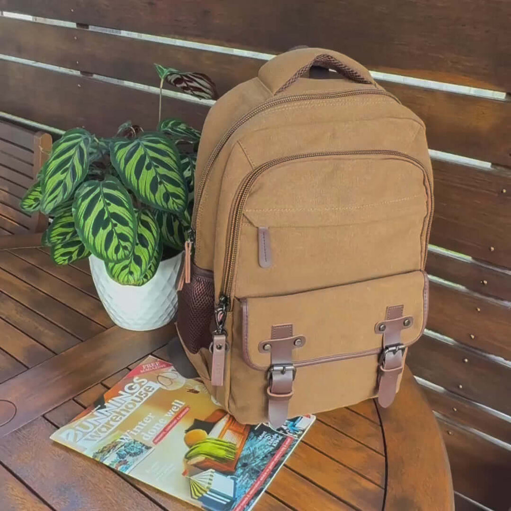 Canvas Laptop Backpack - Fits 14 Inch
