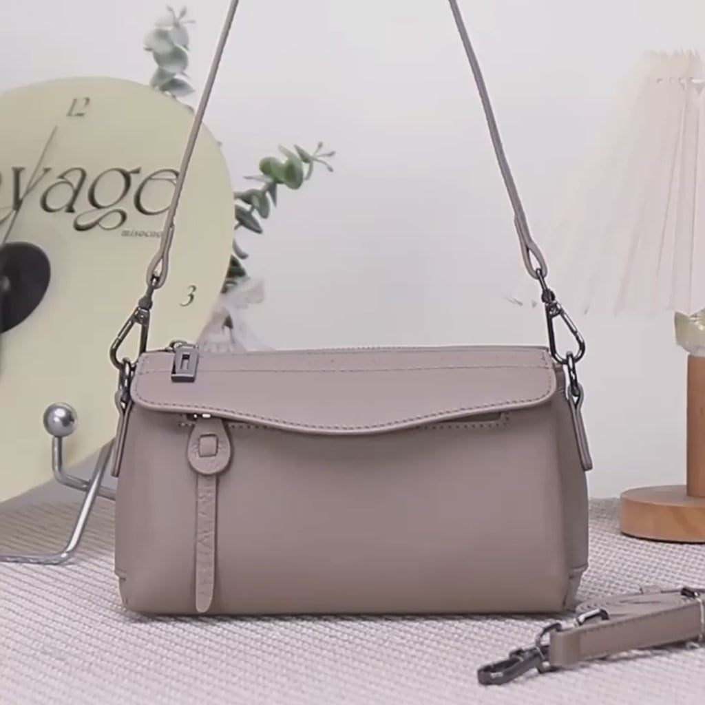 Leather Small Shoulder Crossbody Bag – Convertible Design