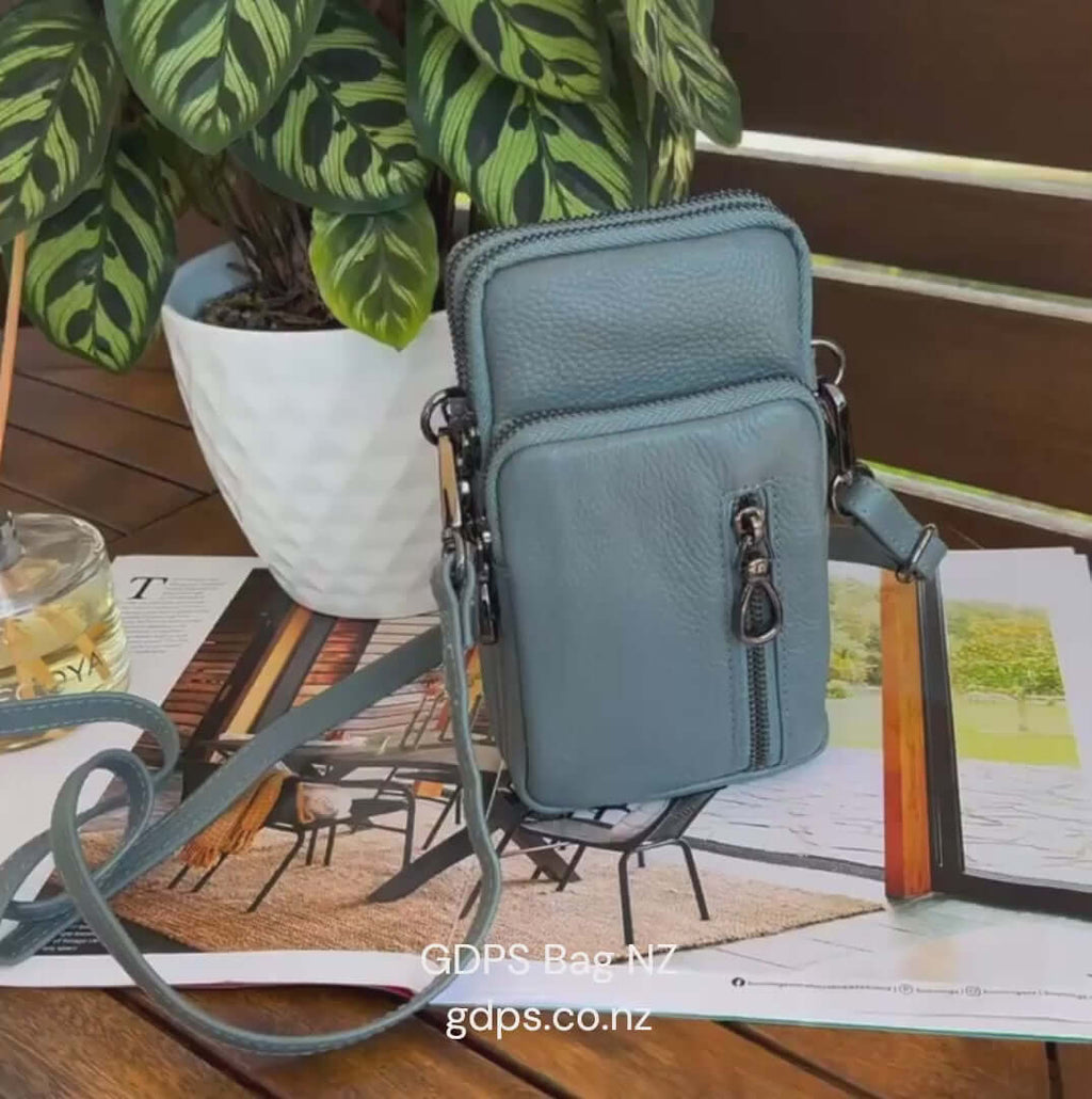 Chic Leather Mini Vertical Phone Crossbody Bag
