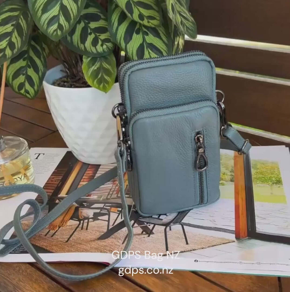 Chic Leather Mini Vertical Phone Crossbody Bag