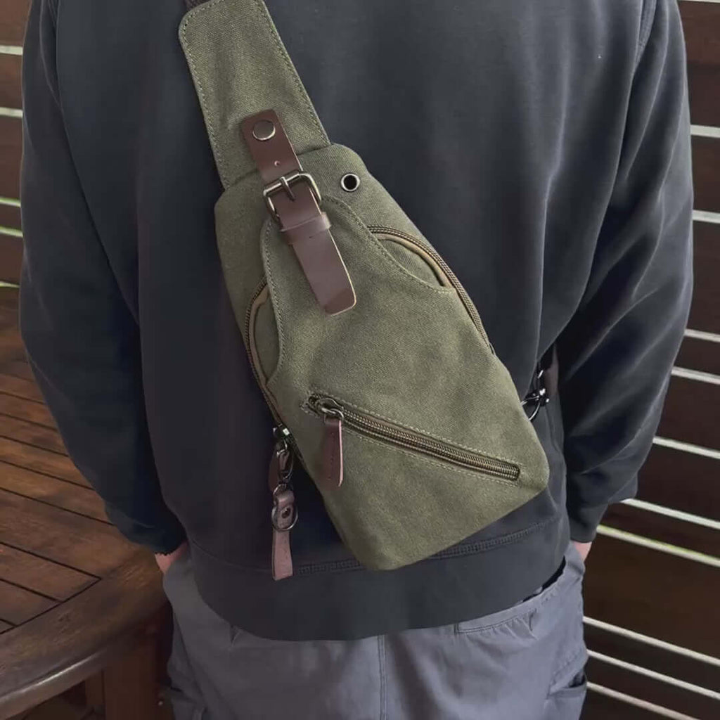 Canvas Chest Bag | Crossbody Sling Bag