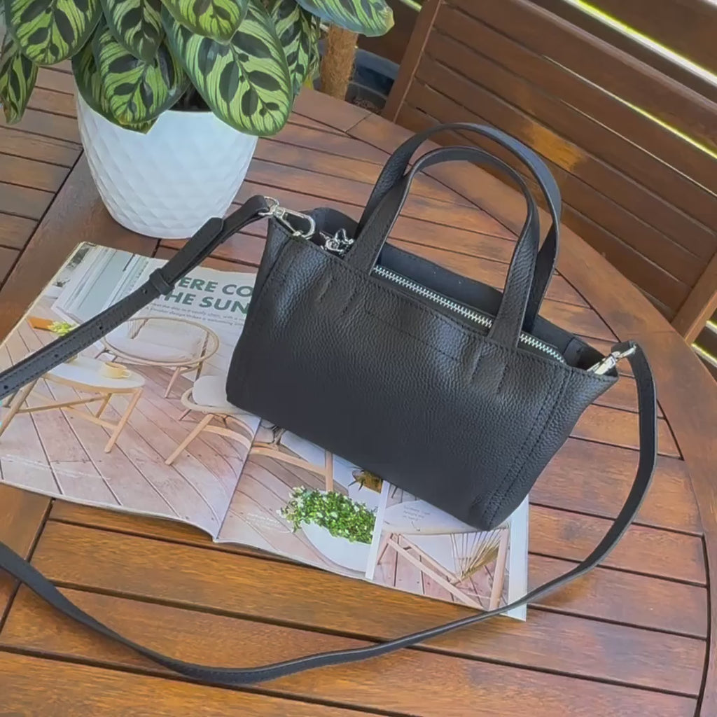 Versatile Leather Mini Handbag | Shoulder and  Crossbody Bag