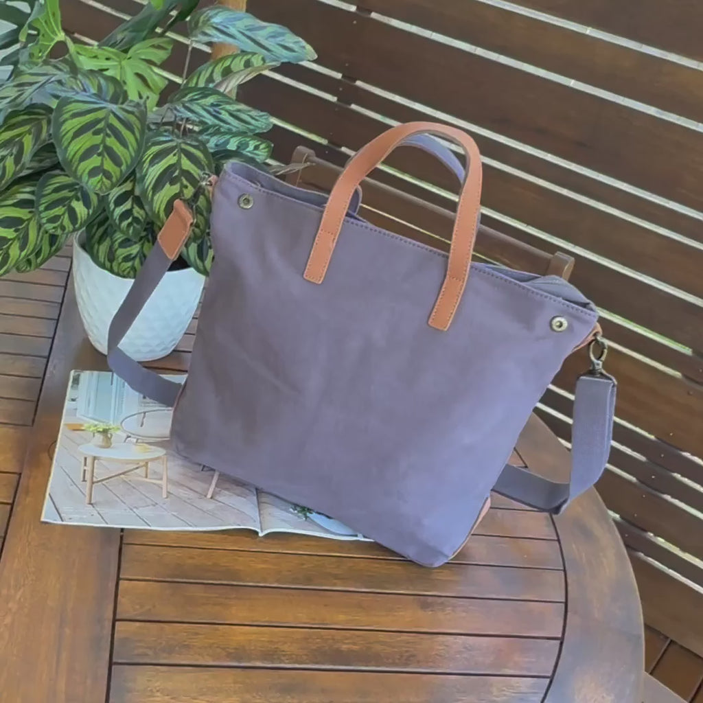 Canvas Tote Bag – Multi-Way Shoulder & Crossbody Bag
