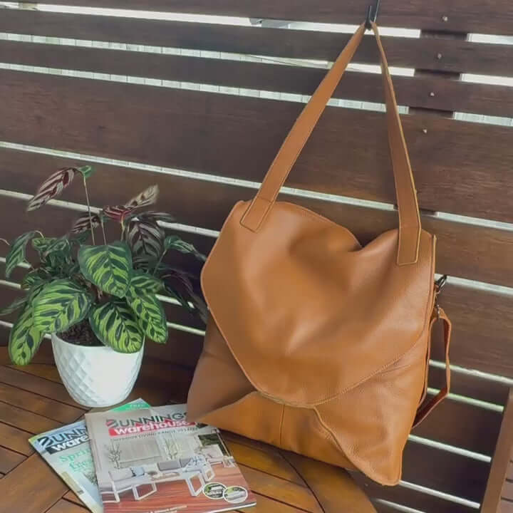 Soft Leather Tote Bag – Large Capacity Shoulder & Crossbody