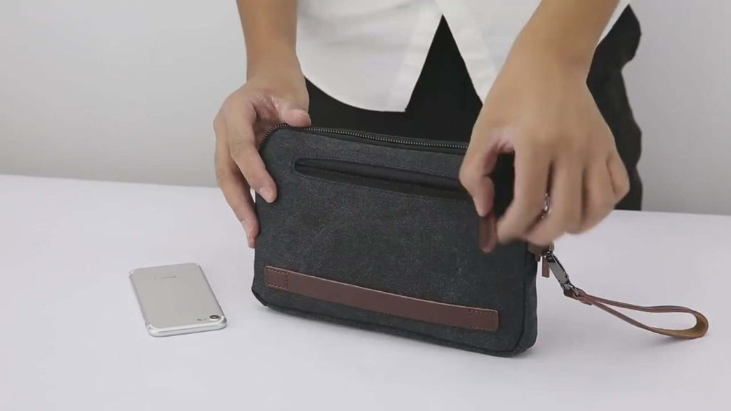 Canvas Multi-Purpose Clutch Bag - Unisex Versatile Design