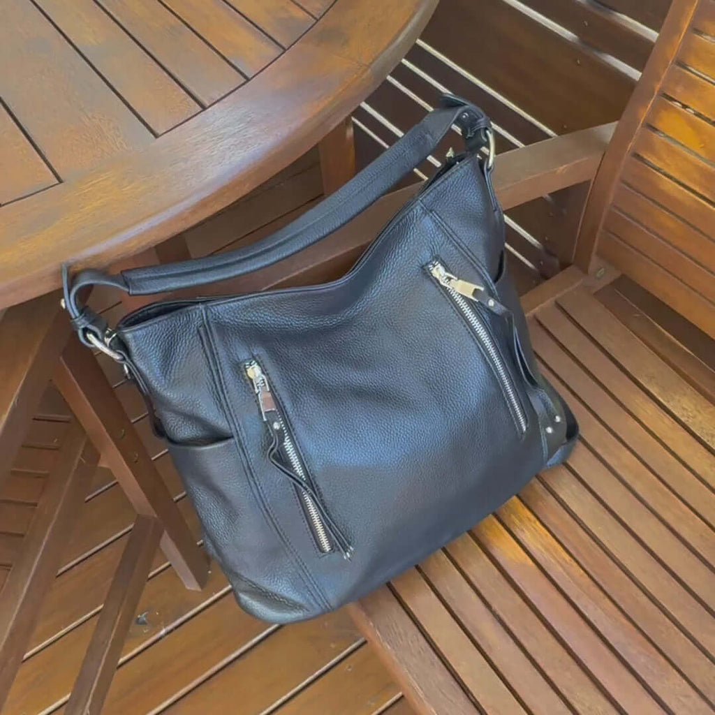 Stylish Leather Handbag - Shoulder & Crossbody Bag