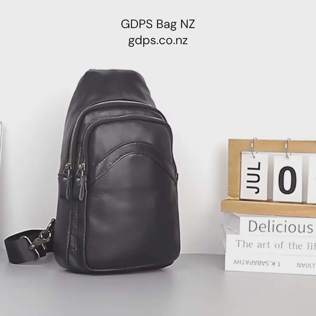 Men's Black Leather Crossbody Sling Bag | Stylish & Functional
