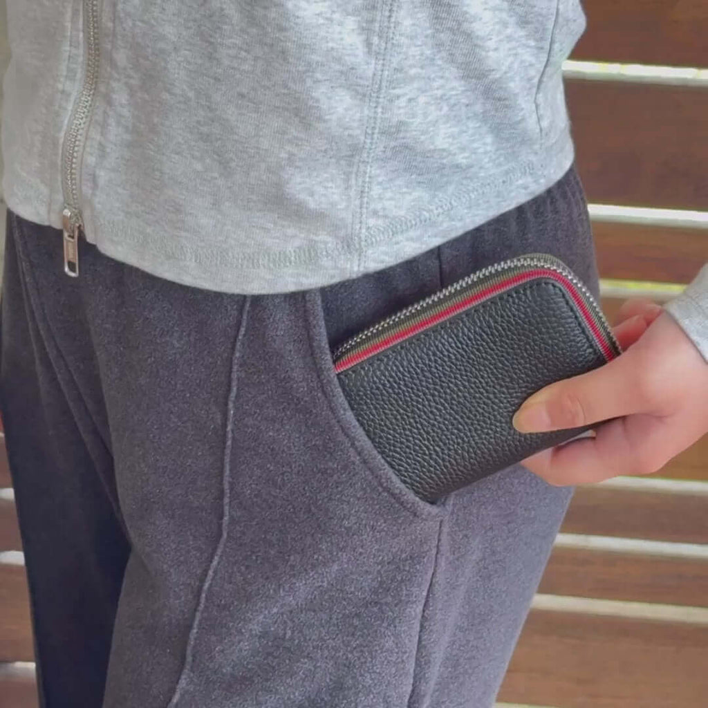 RFID Leather Card Holder | Colorful Woven Edge Design