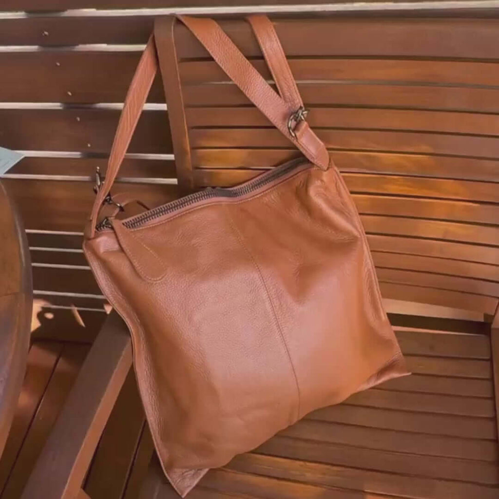 Women's Large Capacity Leather Tote Bag - Slim & Stylish