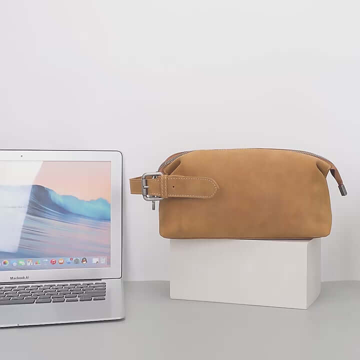 Leather Toiletry Bag – Large Travel Wash Case