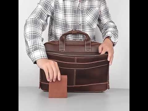 Stylish design of leather laptop bag for men.