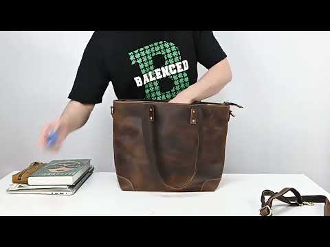 Office-ready look with leather tote bag