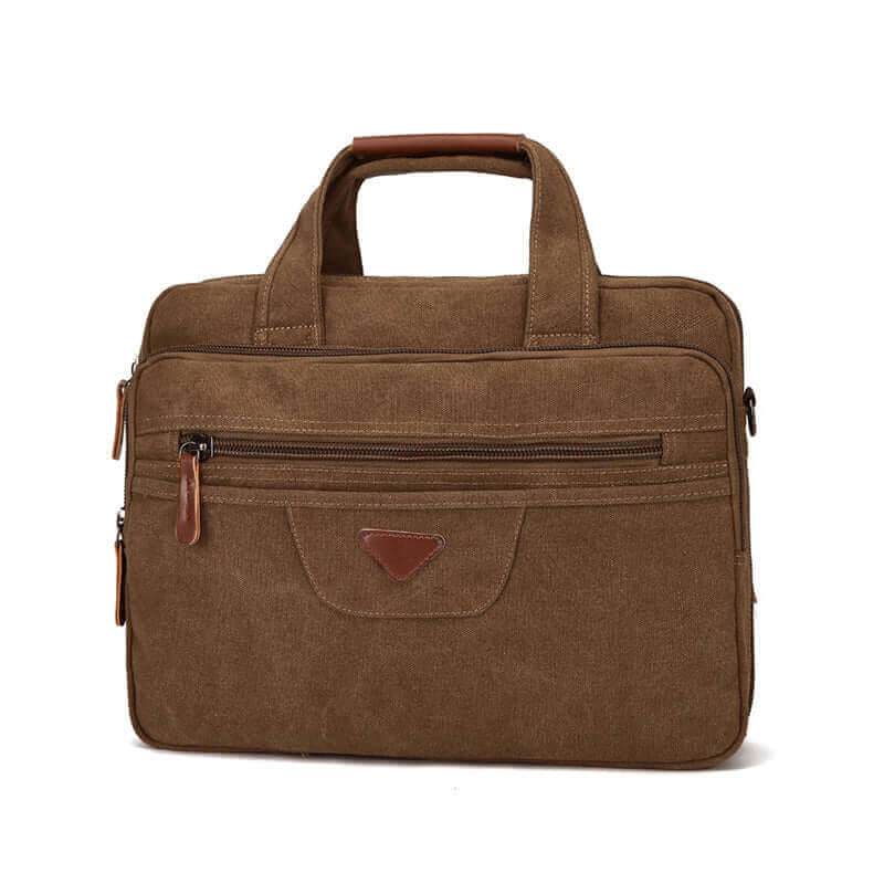 Professional canvas laptop briefcase ideal for office and business use.