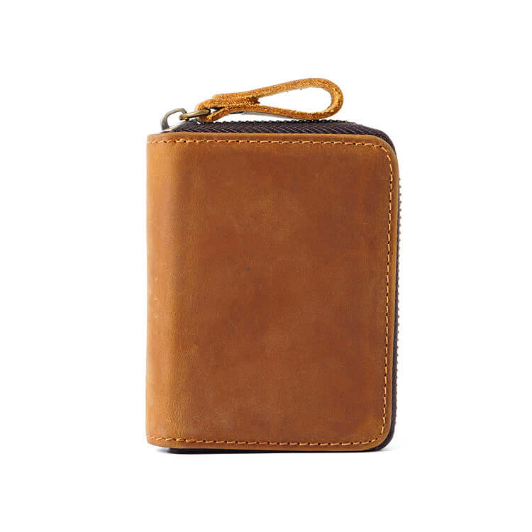 RFID genuine leather card wallet front view
