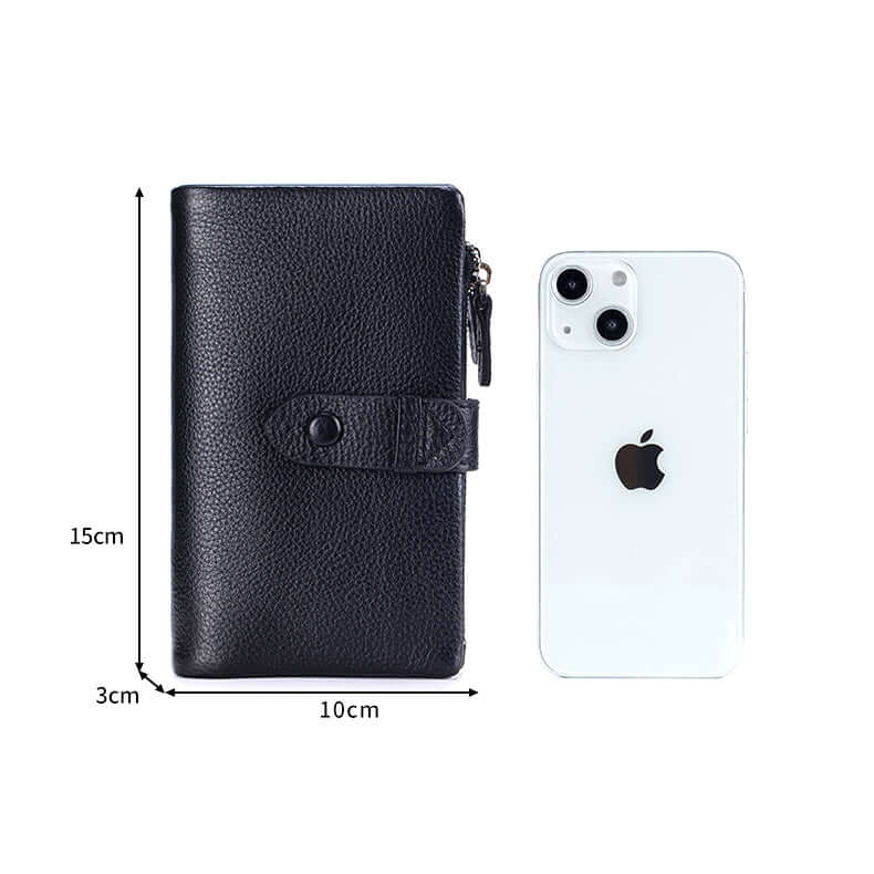 Visual display of wallet size dimensions
