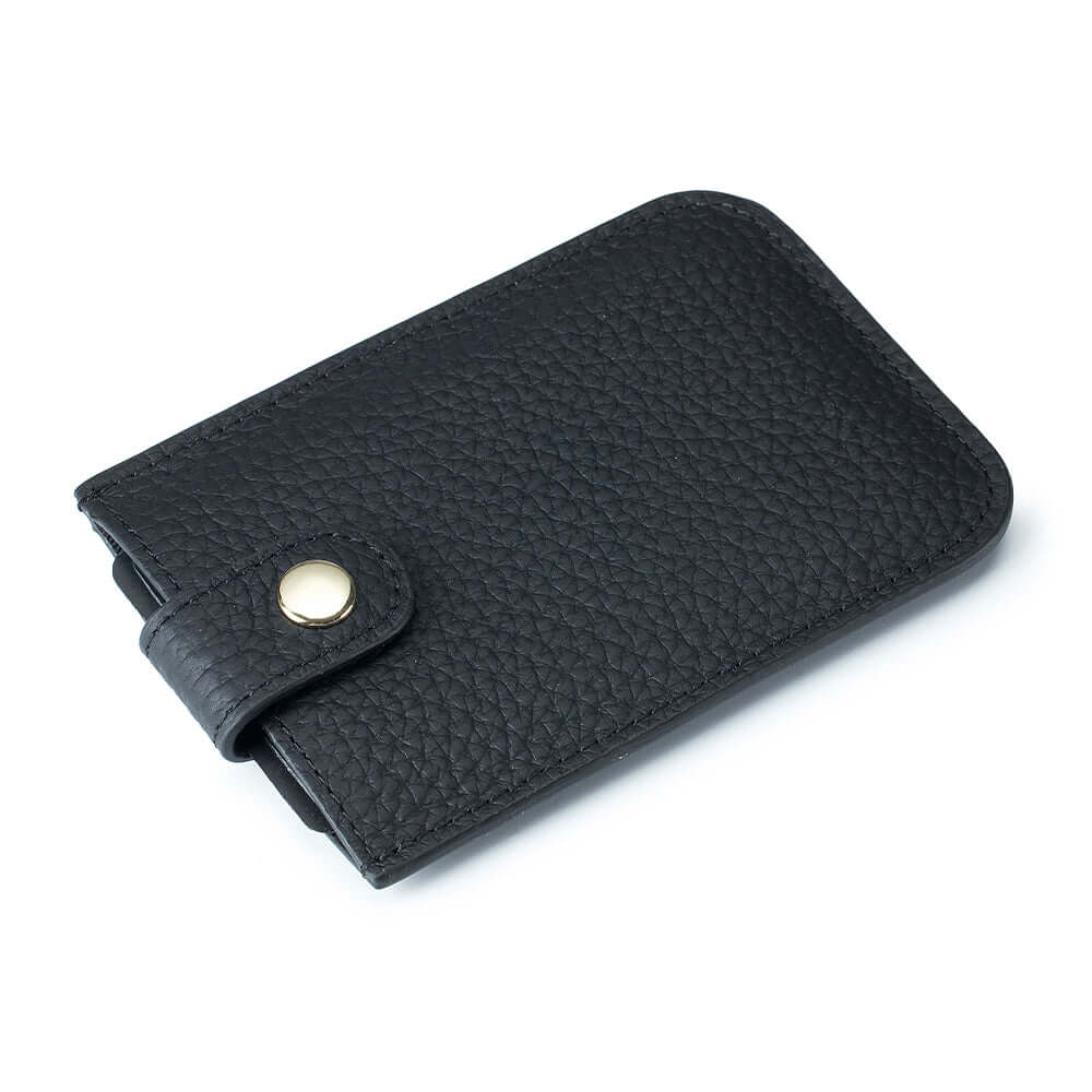 Unisex leather card wallet for men and women with simple style.