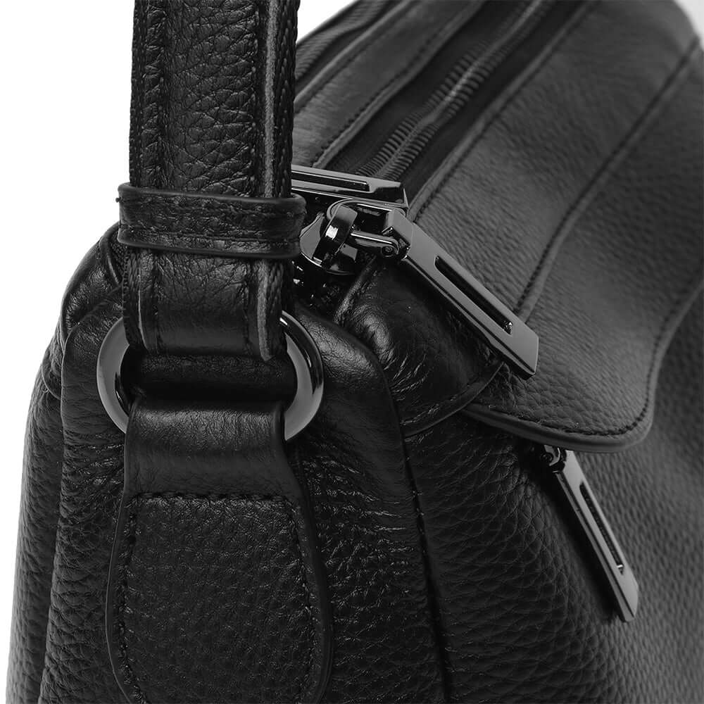 Close detail of soft pebbled leather texture