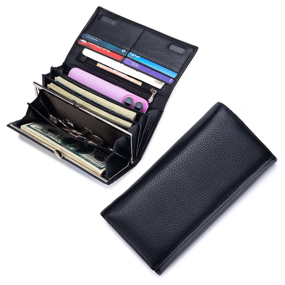 Open view showing wallet compartments