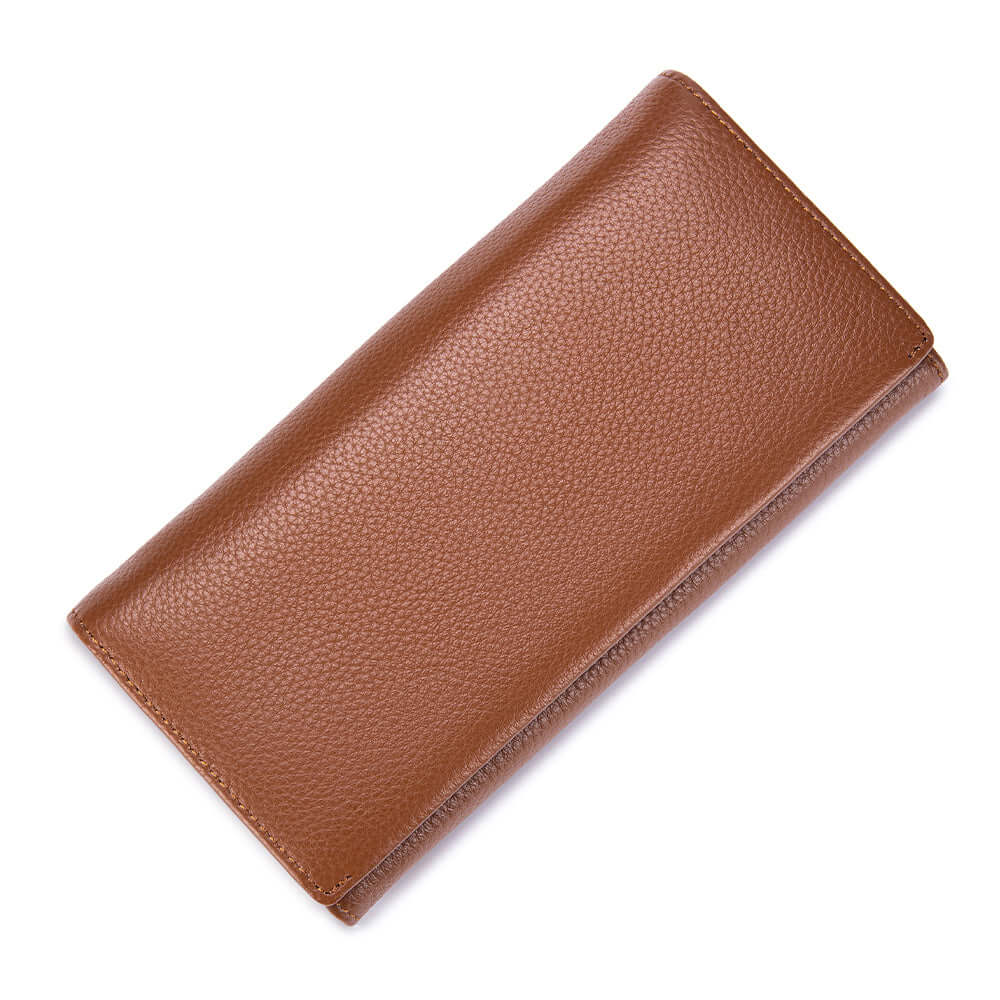 Brown leather wallet for women