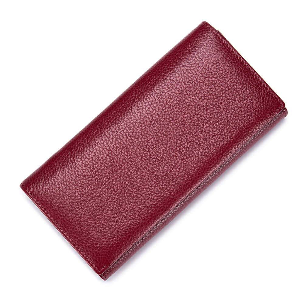 Elegant red long wallet for women