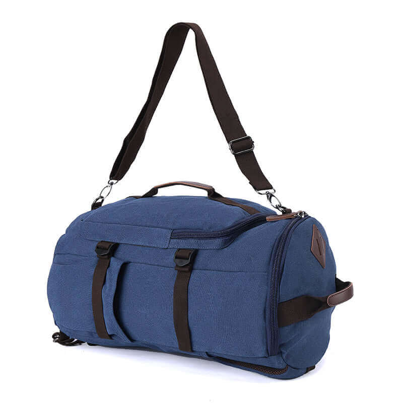 Stylish canvas duffle backpack that combines fashion and function.