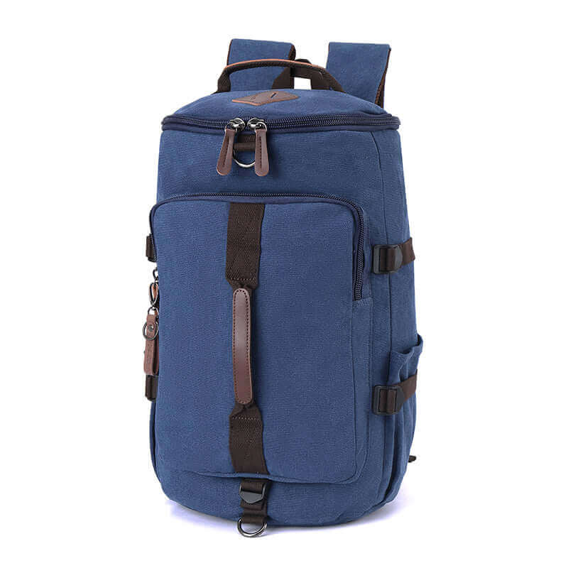 Travel backpack with multiple pockets for organized packing.