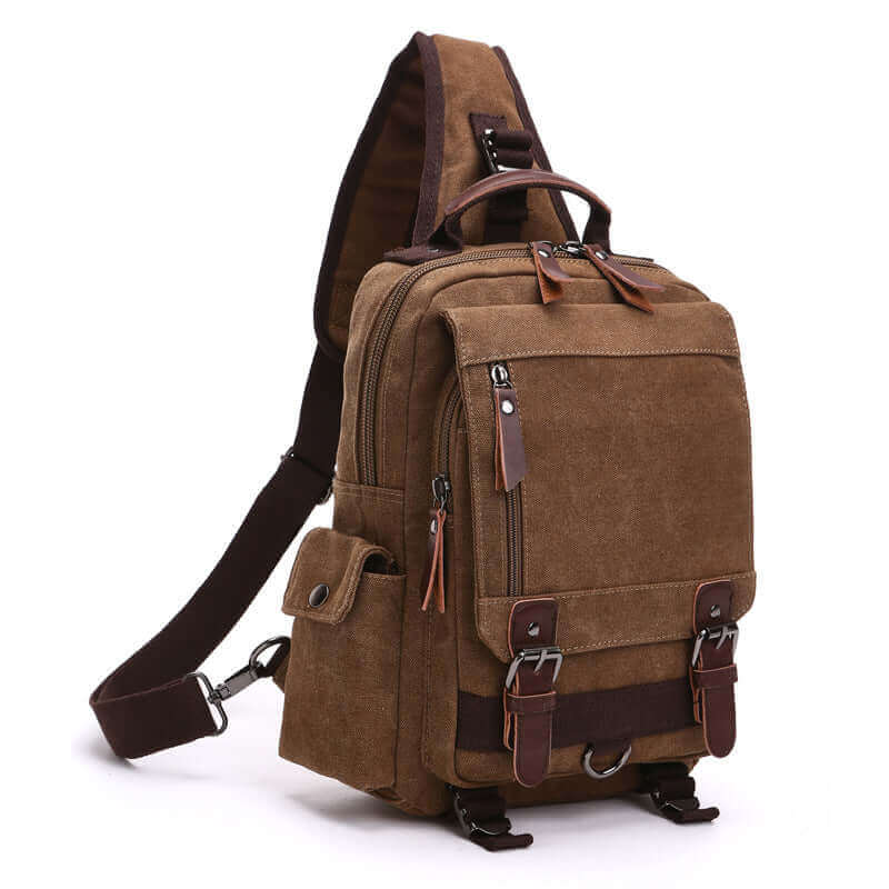 Travel-friendly canvas chest bag for men in NZ, perfect for active lifestyles.