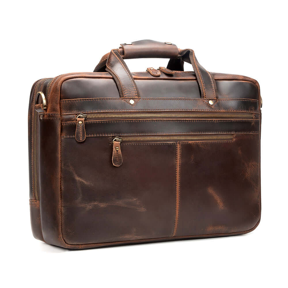 Brown leather briefcase