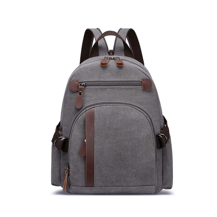 Unisex small sling backpack made of washed canvas and PU leather