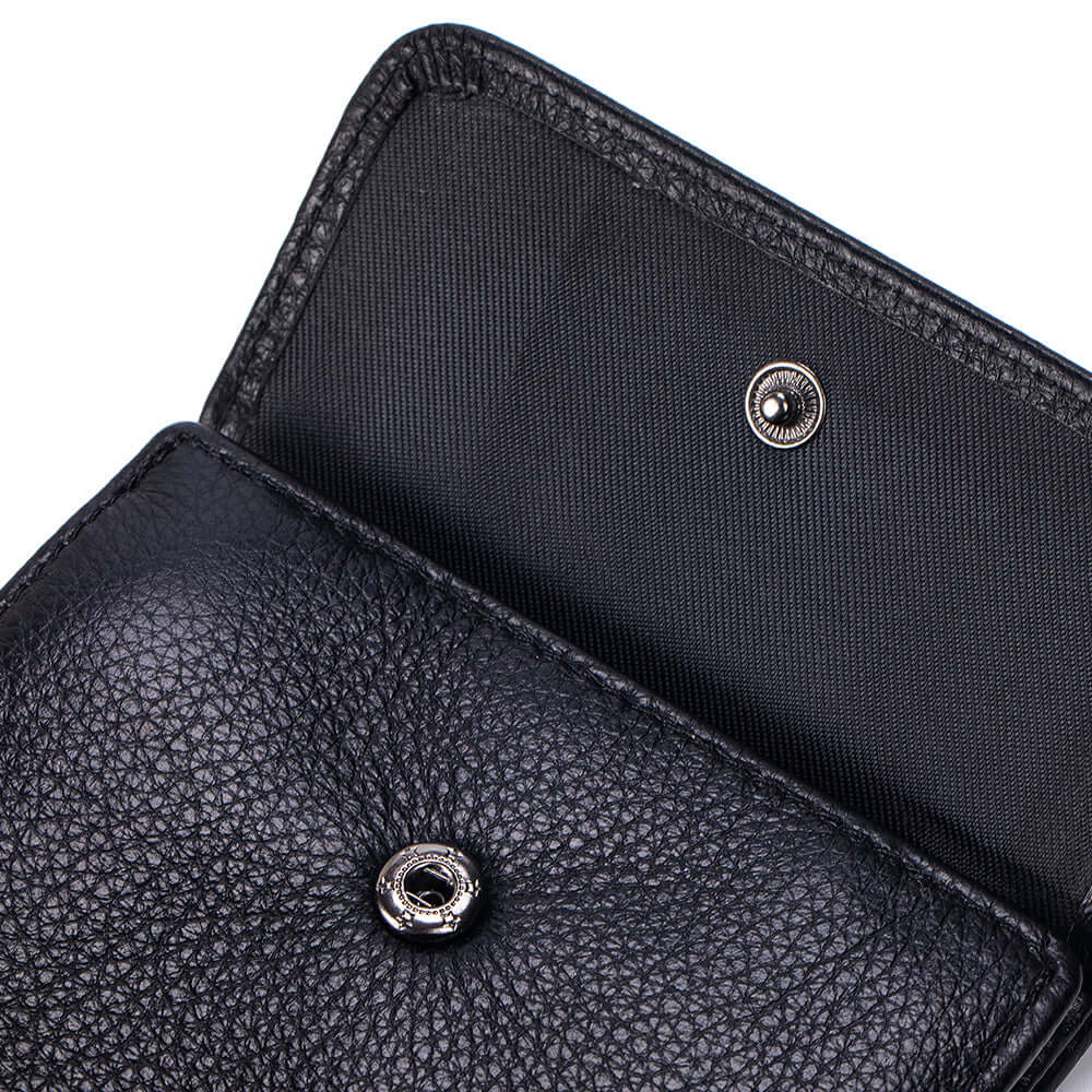 Detail of snap button coin pocket