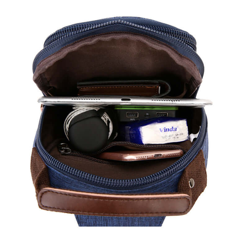 Interior compartments of the waterproof sling bag, designed for efficient storage.