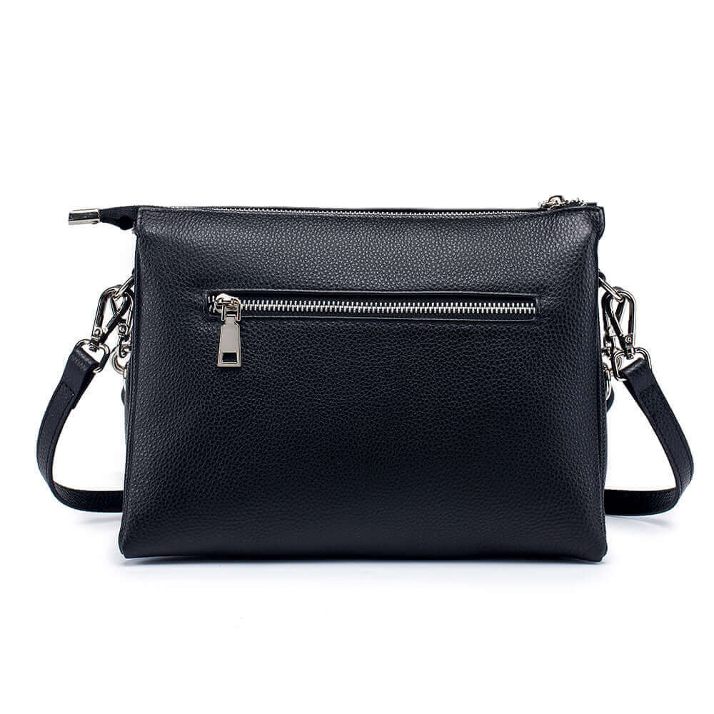 Back view of the women's genuine leather shoulder bag.