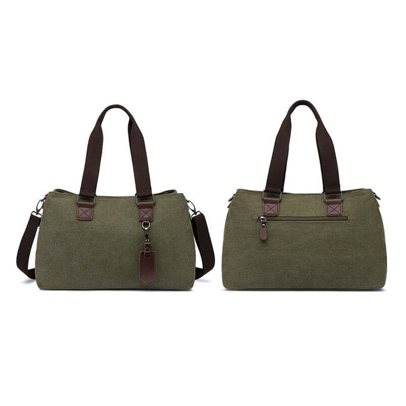 Green canva tote bag for women.