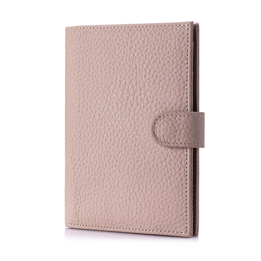 Women's leather travel RFID passport wallet.