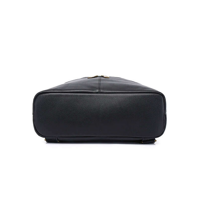 Bottom view of the women's leather backpack.