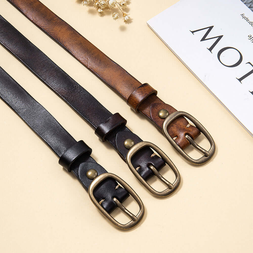 Women Vintage Leather Belt - Genuine Leather | GDPS Bag NZ